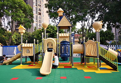 廣州市白云區(qū)和樂幼兒園別墅屋滑梯組合